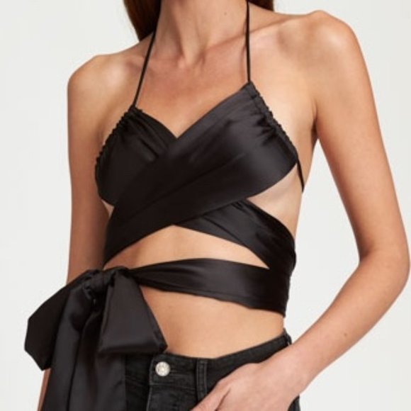 Princess Polly Tops - Princess Polly Silk Wrap Top